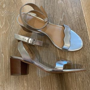 Loft silver ankle strap sandals
